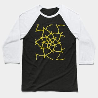Blooming Gold Flower (Black) Baseball T-Shirt